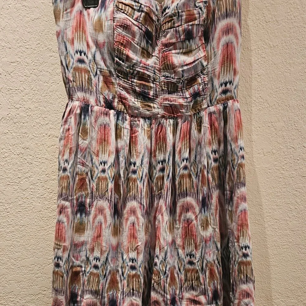 Charlotte Russe Aztec western Y2K Padded Boho mini hi low Cowgirl dress L - Picture 4 of 10